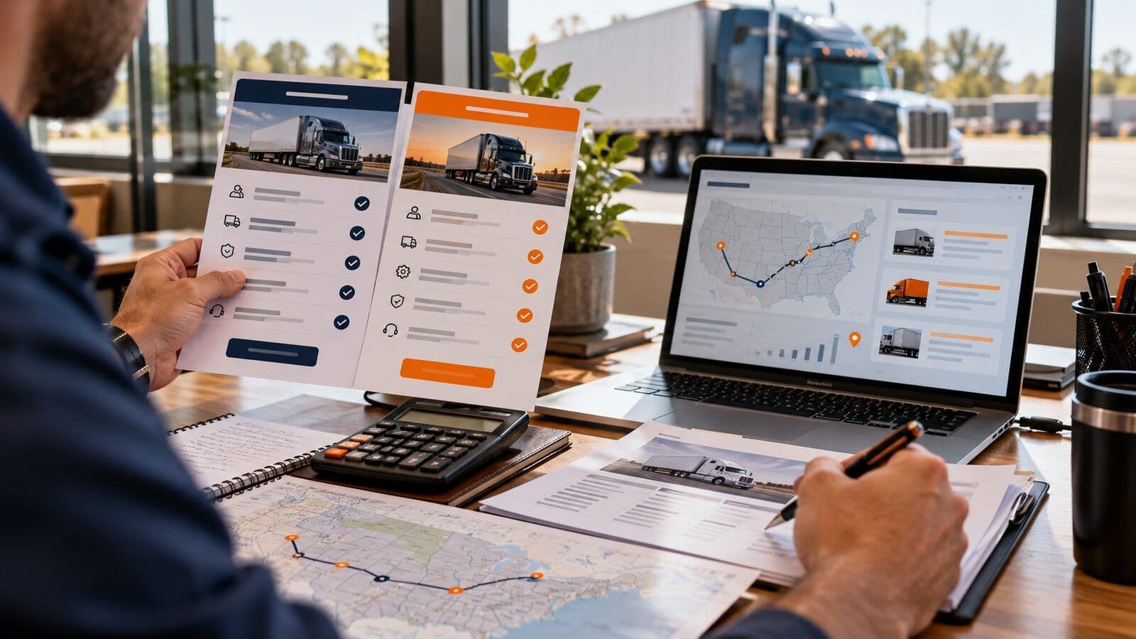 Dispatch specialist comparing service plans and load economics