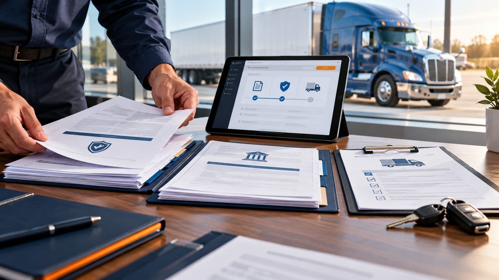 Organized motor carrier authority, insurance and equipment onboarding documents